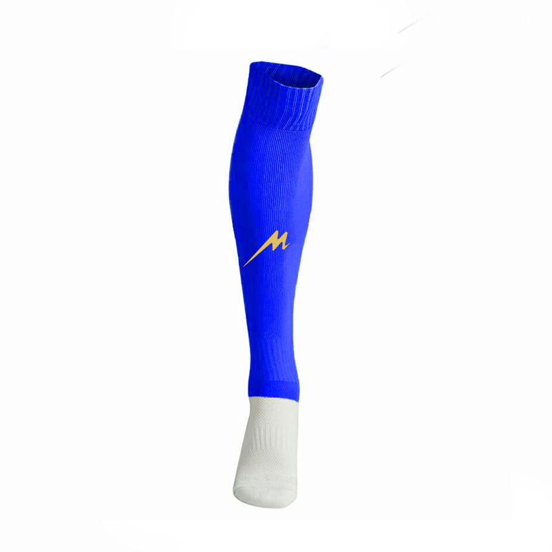 جوراب ساق بلند 009 آبی شالی لوگو زرد