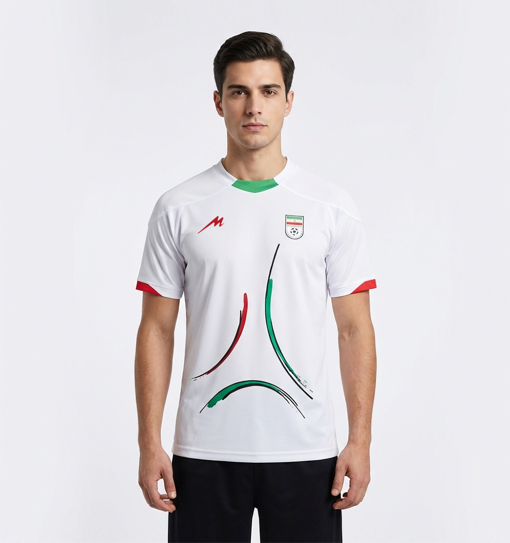 تیشرت مردانه تیم ملی مدل 055 سفید
