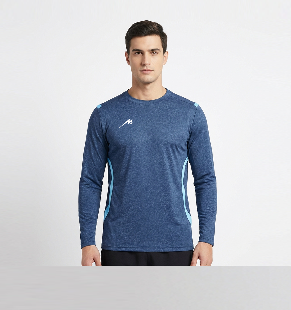 تیشرت آستین بلند مردانه مدل 139سرمه ایی آسمانی