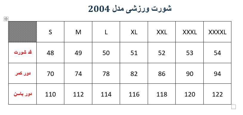 شورت ورزشی مدل 2004 رنگبندی 