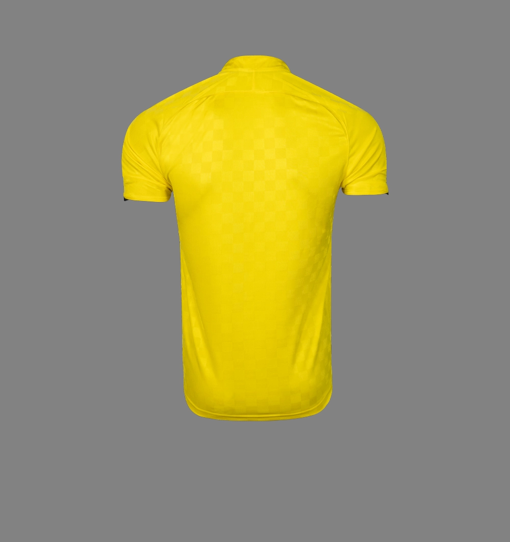 ست پیراهن و شورت آستین کوتاه داوری مدل 058 شطرنجی زرد مدادی