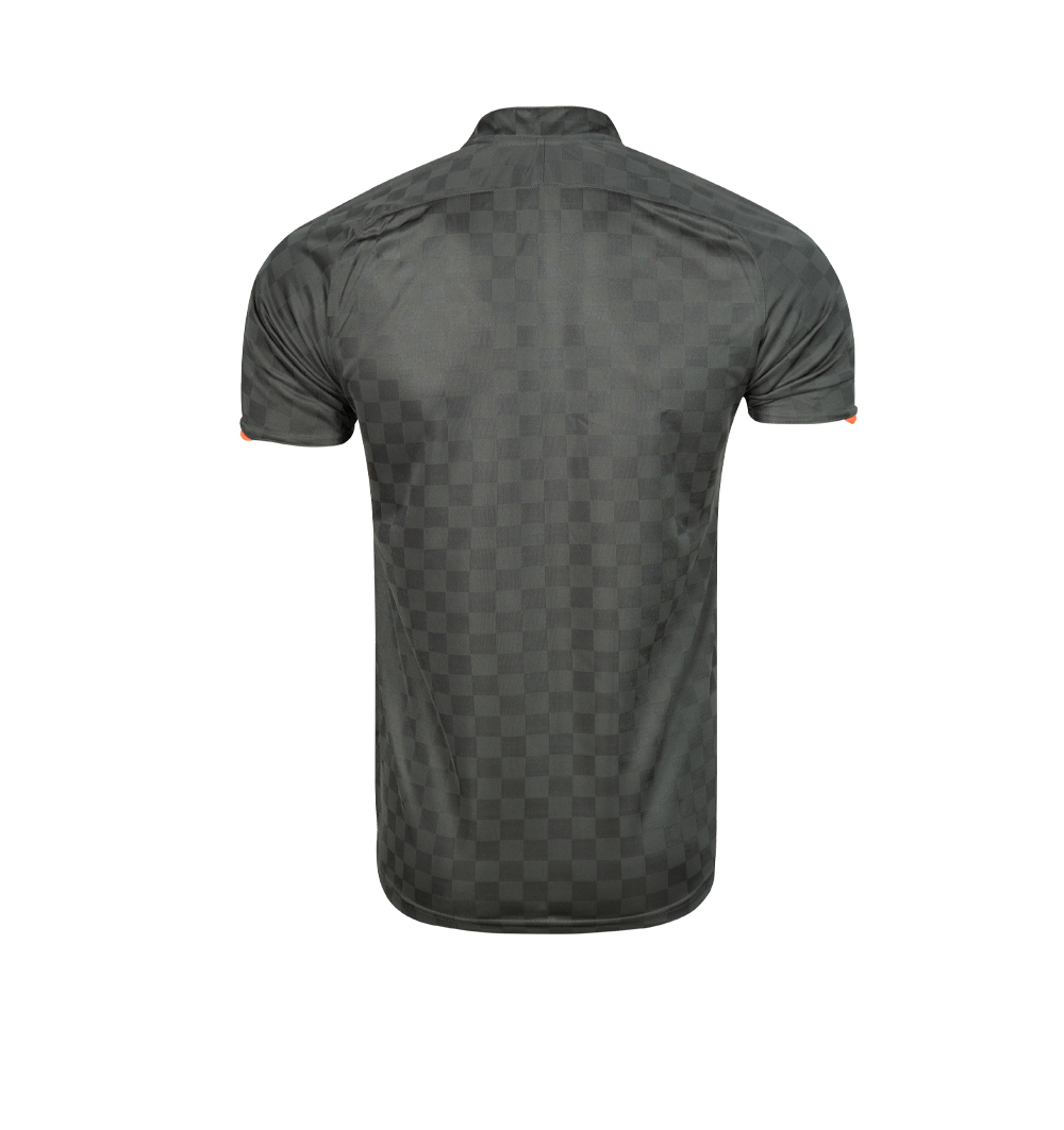 ست پیراهن و شورت آستین کوتاه داوری مدل 058 شطرنجی مدادی نارنجی