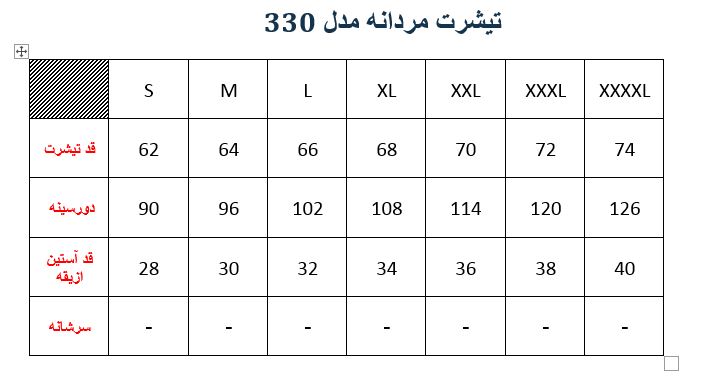 تیشرت مردانه مدل 330 رنگبندی