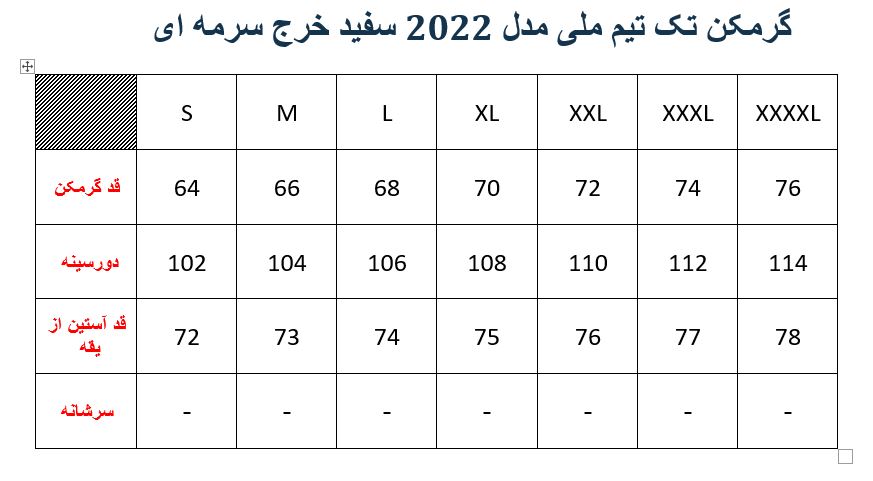 گرمکن تک تیم ملی مدل 2022 سفید خرج طوسی