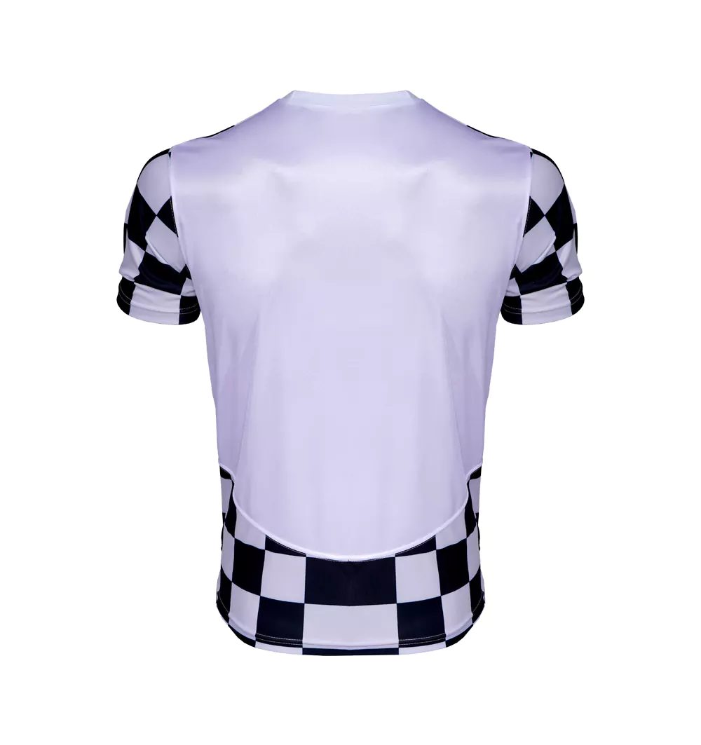 تیشرت مردانه لیزری مدل 2033 شطرنجی سفید مشکی