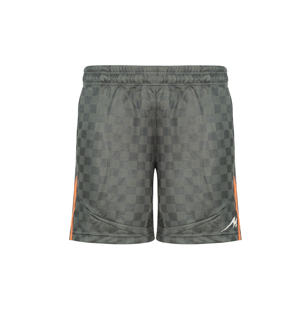 ست پیراهن و شورت آستین کوتاه داوری مدل 058 شطرنجی مدادی نارنجی