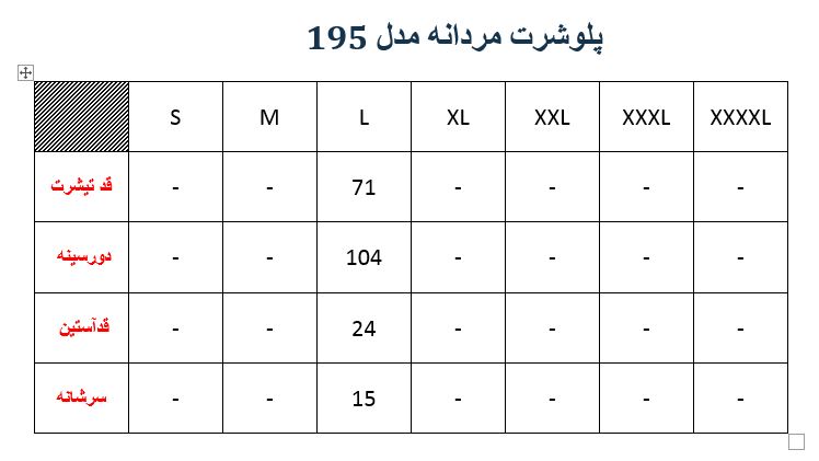 پلوشرت مردانه مدل 195