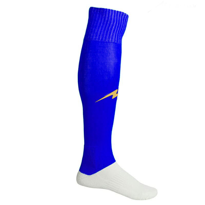 جوراب ساق بلند 009 آبی شالی لوگو زرد