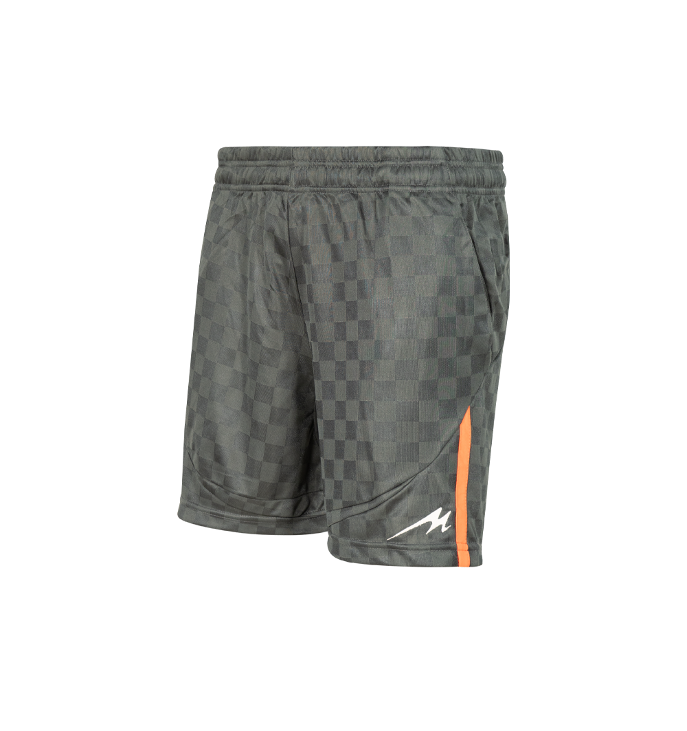 ست پیراهن و شورت آستین کوتاه داوری مدل 058 شطرنجی مدادی نارنجی