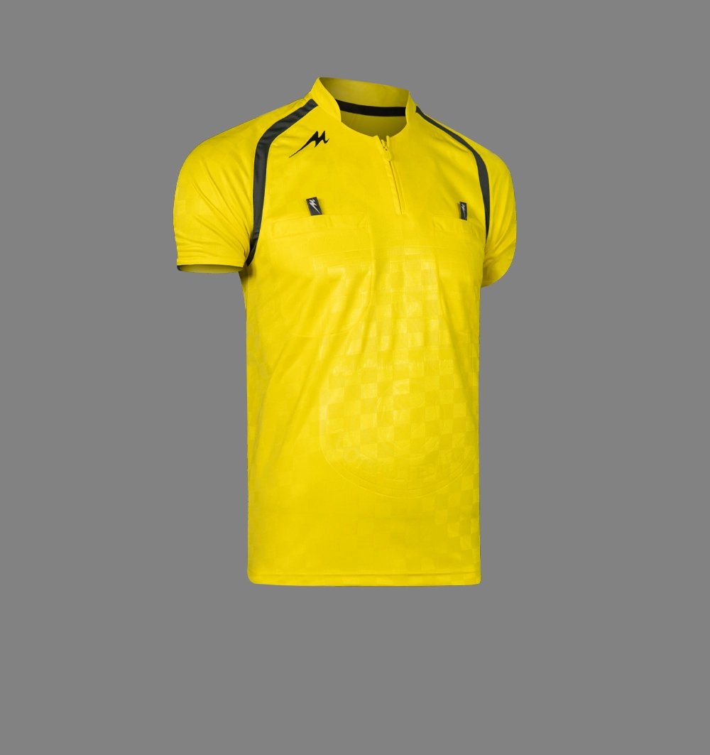 ست پیراهن و شورت آستین کوتاه داوری مدل 058 شطرنجی زرد مدادی